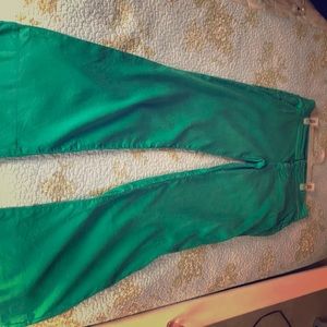 Anthropologie Level 99 emerald green linen pants